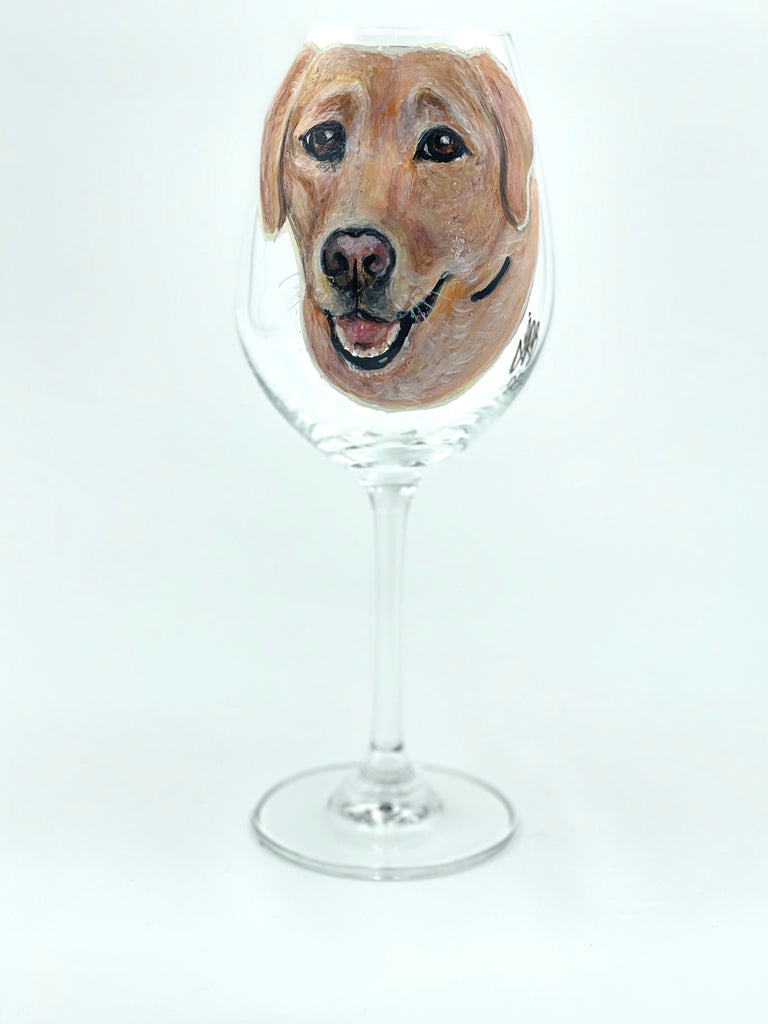 Bichon Hand painted Portrait On Wine Glasses